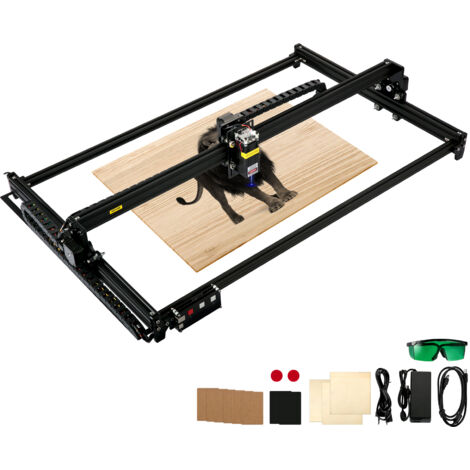 VEVOR Laser Graviermaschinen Arbeitsbereich 460 x 810 mm Graviergerät, 0,02 mm Lasergravierer, 450 nm Gravierfräsen, Lasergravur 6 W Schneidemaschine, 6000 mm / min Geeignet für Holz, Metall, Acryl