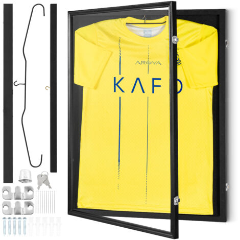 VEVOR Trikot-Präsentationsrahmen 590x790x40mm abschließbare Schattenbox für Sporttrikots mit 98 % UV-Schutz PC-Glas und Kleiderbügeln für Baseball- Basketball- Football- Hockey-Trikots und -Uniformen (1/5)