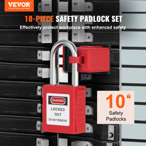 VEVOR Lockout-Tagout-Schloss-Set, 10 rote Sicherheits-Lockout ...