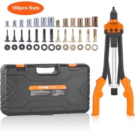VEVOR Nietmutternzange-Set Blindnietmutternzange 410 mm, Nietenzange 13 Sätze von Muttern & Dornen, Nietmutterwerkzeug M3 M4 M5 M6 M8 M10 M12 Profi Handnietzange, Nietmaschine Gewinde Nuss Nieten (1/5)