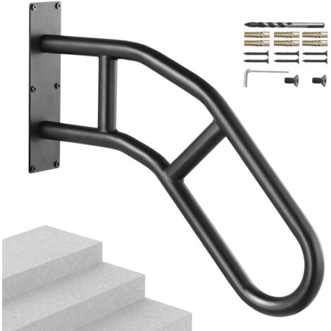 Vevor – Handlauf für Außentreppen 73,7 cm – Wandmontage für 1–3 Stufen – U-förmiger Handlauf aus Kohlenstoffstahl – Rutschfeste Oberfläche (1/5)