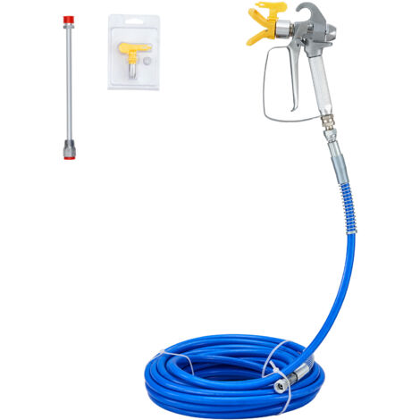 VEVOR Airless-Farbspritzschlauch-Set, 15,24 m 3600 psi Hochdruck-Faserschlauch mit 20,32 cm Verlängerungsstange, einschließlich 517 Spitze und Spitzenschutz, 6,35 mm Drehgelenk für Häuser, Gebäude (1/5)
