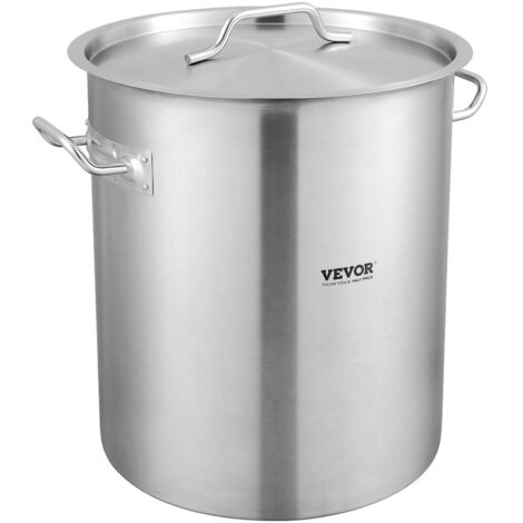 VEVOR Kochtopf 39,7 L Edelstahl, 350 x 410 mm Großvolumiger Suppentopf mit Sieb, als Spargeltopf Soßentopf Geeignet, Praktischer Küchentopf Große Zutaten, Induktionsherd Topf Induktionskochtopf