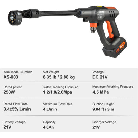 AKKU HOCHDRUCKREINIGER KABELLOS Auto Wasser Druckreiniger Spritzpistole + Akku EUR 13,29
