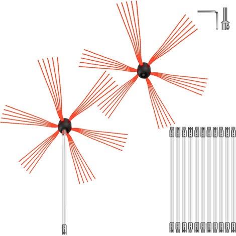 VEVOR Schornsteinbürste Nylon Kaminbürste Ofenrohrbürste 12 M Professionelle Armaturen Edelstahl mit flexiblen Nylonstangen (1/5)