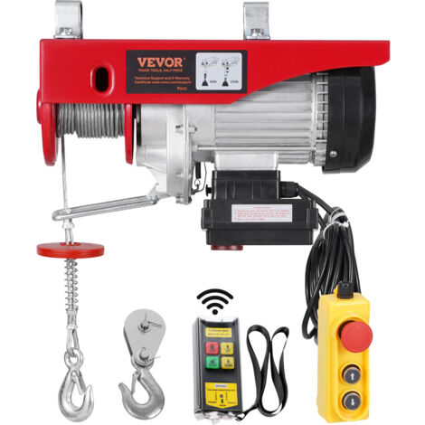 VEVOR Elektrischer Flaschenzug, 1320 lbs 230 V elektrische Seilwinde mit 328 ft kabelloser und 14 ft kabelgebundener Fernbedienung, 40 ft Hubhöhe mit Einzelkabel, Einzel-/Doppelschlingen, Hebezeug (1/5)