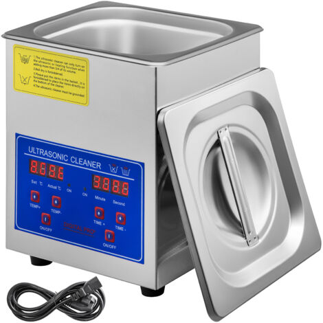 VEVOR Ultraschallreiniger, 18 x 16,5 x 21,2 cm, Ultraschall-Teilereiniger, 1,3 Liter, mit Heiztimer, Zeiteinstellung von 0 bis 30 Minuten, mit LED-Digitalanzeige (1/5)