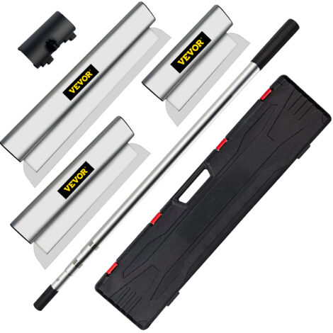 VEVOR Dekorspachtel Set 25cm / 40cm/ 60cm Breitspachtel, 0,89 - 2 m Klingenlänge Trockenbau Flächenspachtel, 0,5 mm Klingenstärke Fassadenspachtel aus Edelstahl, ergonomischer Griff Gipserspachtel