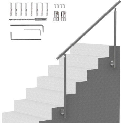 VEVOR Handläufe für Außentreppen,59 Zoll/150cm langes Treppengeländer-Set,Übergangsgeländer aus Edelstahl mit Montagesatz,doppelsäulige Treppenhandläufe für Senioren,Veranda&Terrasse,seitliche Montage (1/5)