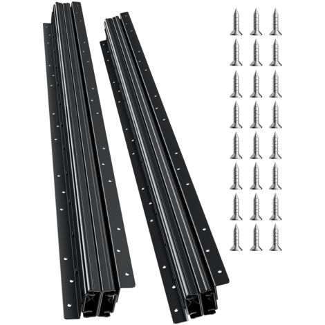 VEVOR Schubladenführungen Bodenhalterung, 80 cm, Vollauszug mit Kugellager unter Treppenschrankschienen, 118 kg Tragkraft, robuste Schienen für Treppenschrankunterseiten, zum Selberaustausch, schwarz (1/5)