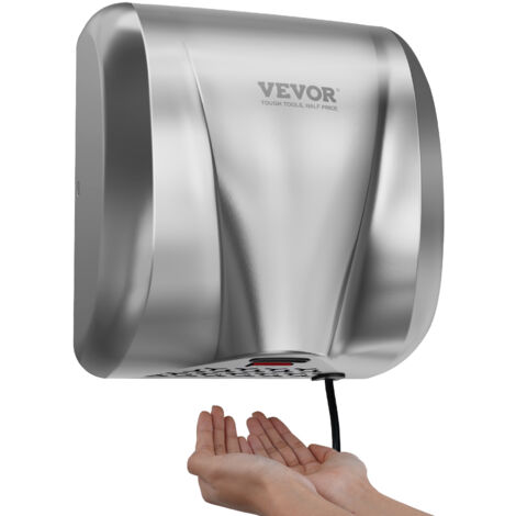VEVOR Händetrockner 1300W Elektrischer Handtrockner 7-10s Trocknungszeit Kommerzieller Wandhandtrockner Handfön mit HEPA-Filter 99,97% Filtrationseffizienz Lufthandtrockner Küche Badezimmer Toilette