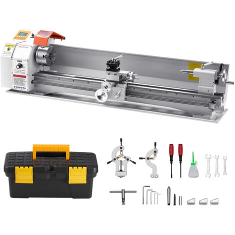 VEVOR Metalldrehmaschine 220x1000 mm Drehmaschine Automatischer Vorschub 2500 U/min Drehzahl 1250 W Bürstenloser Motor, mit Zubehör, Tischdrehmaschine für die Bearbeitung von Präzisionsteilen (1/5)