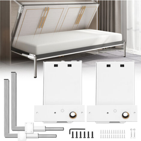 VEVOR Murphy-Montage-Wandfedermechanismus, robuster Stütz-Hardware-Bausatz für Queen-Size-Betten (horizontal), Weiß (1/5)