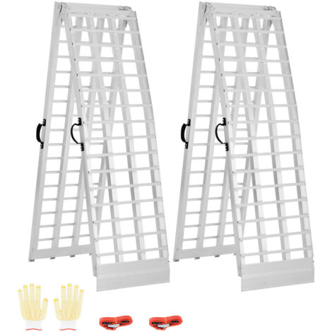 VEVOR Aluminium-Rampen 2-teilige Hochleistungsrampen Verladerrampe (907 kg belastbar) mit breiterer Rampenoberfläche, universelle stabile Laderampe mit Griffen, für ATV UTV Motorrad Elektrofahrrad (1/5)