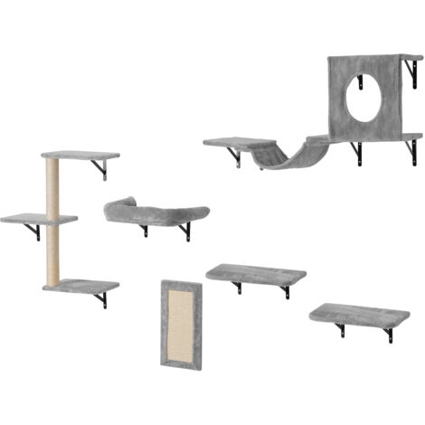 VEVOR Katzenregale zur Wandmontage, Katzenwandregale und Sitzstangen mit Sprungbrettern, Hängematte, Sofa, Katzenbaum & Katzengriff, Katzenmöbel und Regale bis zu 18 kg zum Schlafen, Spielen (1/5)