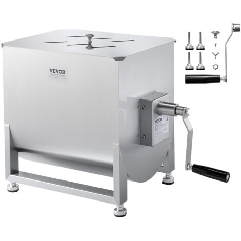 VEVOR manueller Fleischmischer 40L Fleischverarbeitungsgerät (max. Mischen von 36,29 kg Fleisch), Fleischmischer aus Edelstahl, Wurstmischer mit Untersetzungsgetriebe, Handmixer für Hackfleisch (1/5)