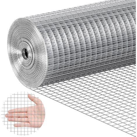 VEVOR Drahtgeflecht, 610 mm x 7,62 m, Volierendraht, 19 Gauge, feuerverzinkte Maschendrahtrolle, Maschendrahtzaun, Maschendraht für Kaninchenkäfige, Garten, kleine Nagetiere (1/5)