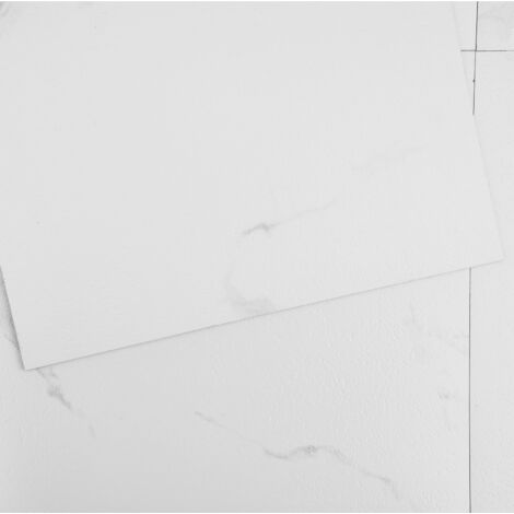 VEVOR Selbstklebende Vinyl-Bodenfliesen, 30,5 x 30,5 cm, 50 Stk., 1,5 mm dick, zum Abziehen und Aufkleben, weiße Marmorstruktur, DIY-Bodenbelag für Küche, Esszimmer, Schlafzimmer und Badezimmer