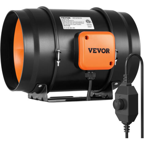 VEVOR Inline-Rohrventilator, 203,2 mm, Rauchabzug, Inline-Kanalventilator mit variablem Drehzahlregler, leiser Abluftventilator mit AC-Motor für Kühlverstärker, Wachstumszelte, Hydrokultur