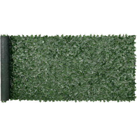 VEVOR Sichtschutzzaun aus Efeu, 1500 x 4010 mm, Sichtschutz, Efeuzaun mit Netzgeweberückseite und verstärkter Verbindung, künstliche Hecken mit Weinblättern als Dekoration für Garten, Hof, Balkon (1/5)