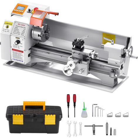 VEVOR Metalldrehmaschine 220x450 mm Tischdrehmaschine Automatischer Vorschub 2500 U/min Drehzahl 1250 W Bürstenloser Motor, mit Zubehör, Drehmaschine für die Bearbeitung von Präzisionsteilen