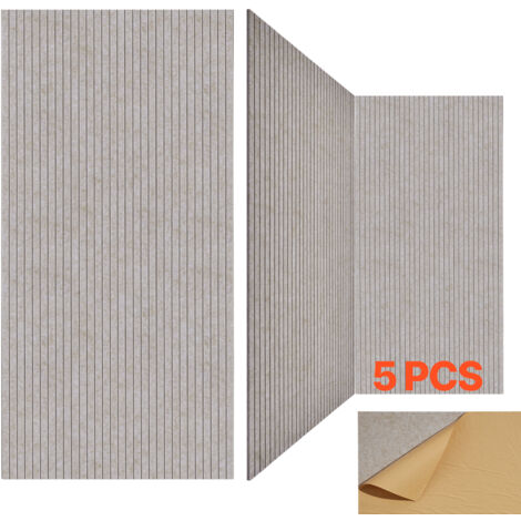 VEVOR 5er-Pack Akustikplatten mit Selbstklebeband, 1200x600x10 m schalldichte Schaumstoffplatten, Akustik Wandpaneele aus Polyesterfaser, für Zuhause, Studio, Büro, Theater, Kamel (1/5)