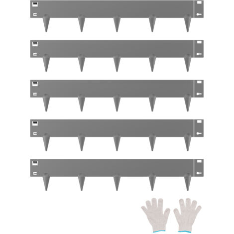 VEVOR Rasenkante 5er-Pack, Beeteinfassung 990x181 mm, Metall-Beetumrandung, biegbare Beetumrandung, robuste Gartenpalisade, einfach zu installieren, Blumenbeet-Gartenweg-Teiler, dunkelgrau (1/5)