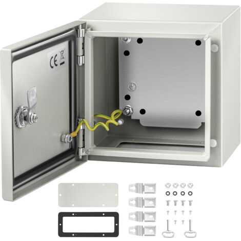 VEVOR Schaltschrank NEMA-Industriegehäuse, 20 x 20 x 15 cm NEMA 4X-Stahl-Verteilerschrank, IP66 wasserdicht und staubdicht, elektrischer Anschlusskasten für den Außen-/Innenbereich (1/5)