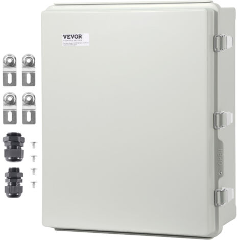 VEVOR Abzweigkasten 530 x 430 x 200 mm, Elektrogehäusekasten aus ABS-Kunststoff mit Scharnierdeckel, Edelstahlverschluss, IP67 staubdicht und wasserdicht für elektrische Projekte im Freien (1/5)