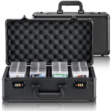 VEVOR Aufbewahrungsbox, 4 Fächer, Tragetasche für Sportkarten mit Schaumstoffteilern und Codeschloss, für 120 bewertete PSA-Karten, 84 BGS-Karten, 96 SGC-Karten, 428 Top Loader oder 999+ lose Karten (1/5)