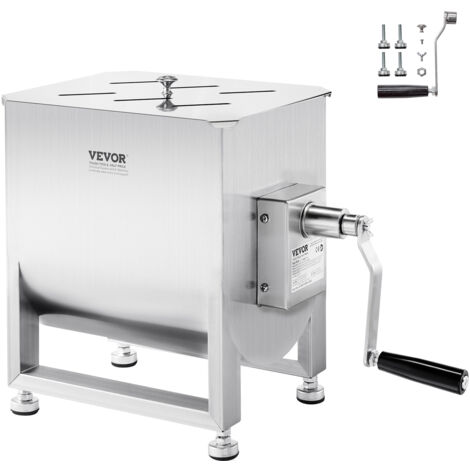 VEVOR manueller Fleischmischer 30 L Fleischverarbeitungsgerät (maximales Mischen von 13,61 kg Fleisch), Fleischmischer aus Edelstahl, Wurstmischer mit Untersetzungsgetriebe, Handmixer für Hackfleisch (1/5)
