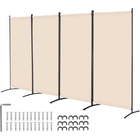 VEVOR Raumteiler 4 Paneele Paravent 3464 x 1840 x 520 mm, faltbarer Sichtschutz & tragbarer Trennwandteiler zur Raumtrennung, freistehende Raumteiler für Büro Schlafzimmer Arbeitszimmer, Beige (1/5)