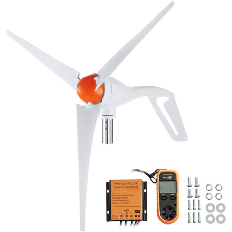 VEVOR 500 W Windkraftanlage, 12 V Windgenerator, 3-Blatt-Windkraftgenerator mit Anemometer, MPPT-Regler und einstellbarer Windrichtung, geeignet für Zuhause, Bauernhof, Wohnmobile, Boote (1/5)