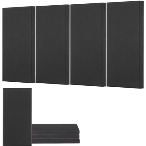 VEVOR Akustikpaneele, 4 Stück, 600x300x50 mm, Fiberglas, schallabsorbierende Platten, selbstklebende, Akustik Wandpaneele, für Studios, Büros, Heimkinos, Konferenzräume, Schwarz