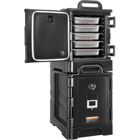 VEVOR Isolierter Speisenbehälterträger Warmhaltebox für Gastronomie 75 L x 2, Speisenbehälter mit Doppelschnallen & Griffen, Speisenbehälterträger Lebensmitteltransportbox für Restaurant (1/5)