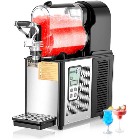 VEVOR kommerzielle Slusheis Maschine 3 L Einzeltank-Maschine für gefrorene Getränke, 12 Tassen Edelstahl Slush-Eis-Maschine mit Tastenfeld Softeis Maker für Partys Restaurants Cafes Bars Schwarz (1/5)