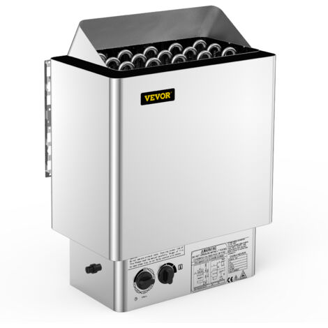 VEVOR Stufa Elettrica per Sauna 9kW Secco 380V-415V con Controllore Interno Sala Sauna Acciaio Inox Domestica Vasca da Bagno Doccia Spa Riscaldatore di Sauna Area di Lavoro 9-13m³ Pietra NON Inclusa