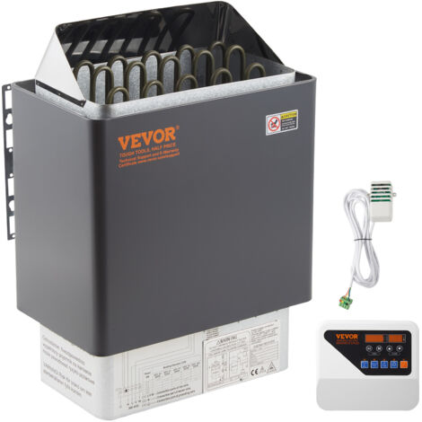 VEVOR Stufa Elettrica per Sauna 9KW Sauna con Controllore Esterno Bagnato e Secco 380V-415V Sala Sauna Domestica Vasca da Bagno Doccia Spa Riscaldatore Sauna Area di Lavoro 9-13m³ Sala Sauna