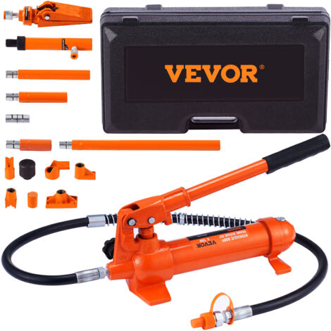 VEVOR Kit di Martinetto Idraulico Carico Max. 4 Tonn. Sollevatore Pompa per Riparazione Auto Corsa da 125 mm, Kit Utensili Sollevatore Idraulico Tipo deOlio HV15 Cilindro Q235B Anello di Tenuta TPU