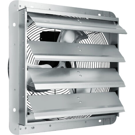 VEVOR Ventilatore di Scarico Serranda, 406 mm Alta velocita 1400 Giri/min 2500 m³/h Ventilatore Soffitta Montaggio a Parete Alluminio Motore AC, Ventilazione Raffreddamento per Serre, Garage, Negozi