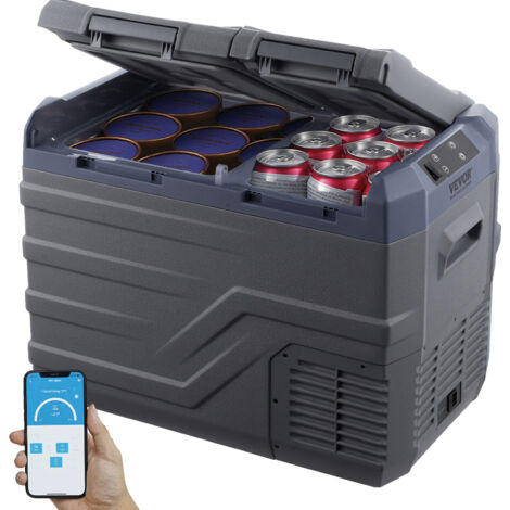 VEVOR Frigorifero per Auto, Congelatore Portatile Doppia Zona 32 L, 12 Volt, Gamma Regolabile da -20 20 ℃, Dispositivo di Raffreddamento a Compressore 12/24 V CC e 100-240 V CA per Campeggio Camper