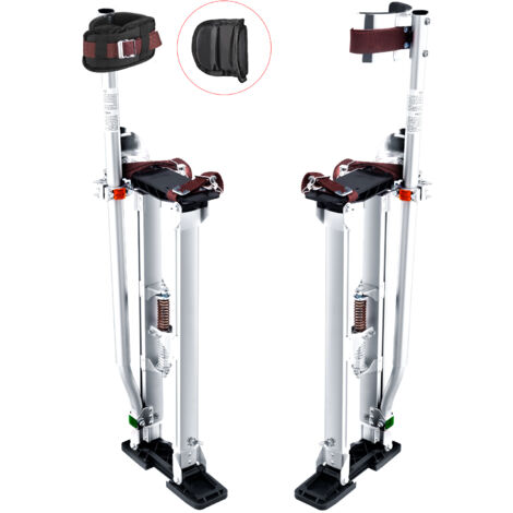 VEVOR Trampoli in Alluminio per Edilizia Altezza Regolabile 61-101,6 cm Misura di Piedi 27-29 cm, Trampoli in Alluminio per Lavori Interni Esterni Cartongessisti Muratori Pittori Spettacoli in Costume