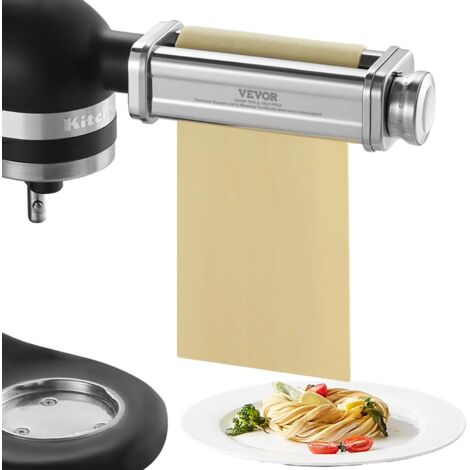 VEVOR Accessorio Rullo per Sfogliatrice di Pasta Adatto per Impastatrice KitchenAid, Rullo per Tagliapasta in Acciaio Inox Compatibile per Robot da Cucina KitchenAid Spessore Regolabile Larghezza 14cm