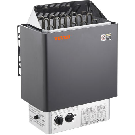 VEVOR Stufa per Sauna Stufa Elettrica per Sauna 8 kW, Riscaldatore Portatile per Sauna Interno/Esterno 400 V 3 N con Timer da 3 Ore Controllo Integrato Uso Domestico 8-12 m³ Spa Commerciale Hotel
