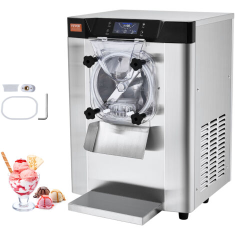 VEVOR Macchina per Gelato Commerciale, Uscita 12 L/H, Macchina per Gelato Duro da Banco Monogusto 1295 W, Cilindro in Acciaio Inox 4,5 L, Pannello LED, per Snack-Ristoranti Bar