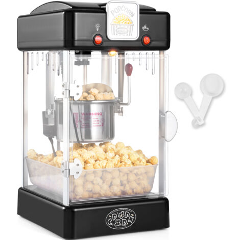 VEVOR Macchina per Popcorn, 240 x 275 x 475 mm Macchina Popcorn Elettrico 300 W Bollitore Peso 3,25 kg, Produrre per Lotto, Macchina per Popcorn da Tavolo, Include 2 Misurini, Stile Cinema, Nero
