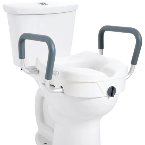 VEVOR Sedile WC Rialzato 435 x 535 x 340 mm Rialzo per WC Universale Altezza Rialzata 127 mm Capacita 158,7 kg per WC Rotondo, Allungato, Larghezza Regolabile, per Anziani, Disabili, Paziente, Incinta