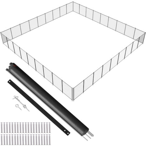 VEVOR Recinzione per Piscina, Recinzione Piscine Interrate, 4 x 108 FT, Recinzione per Piscina di Sicurezza per Bambini Rimovibile, Recinzione per Piscina