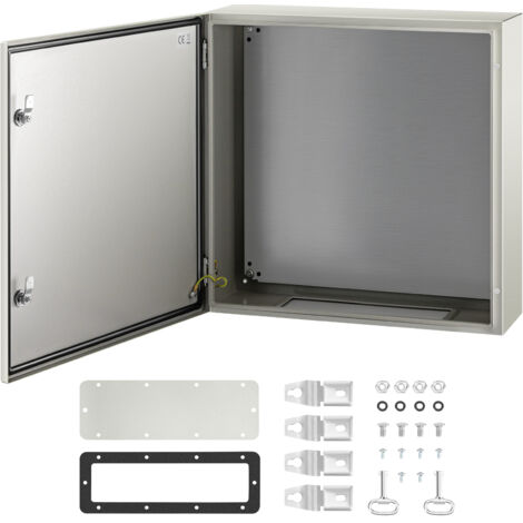 VEVOR Cassetta da Parete per Quadri Elettrici Impermeabile Grado IP66 con Serratura a Chiave 60 x 60 x 20 cm, Cassetta Stagna per Quadri Elettrici Cablaggio Interno Esterno in Acciaio al Carbonio IP66