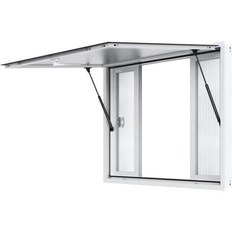 VEVOR Finestra per Camion di Cibo 1220x915 mm, Finestra Servizio in Lega Alluminio, Finestra Girevole Fino a 85° con 4 Finestre Scorrevoli e Porta con Tendalino e Gancio di Traino, per Camion di Cibo (1/5)